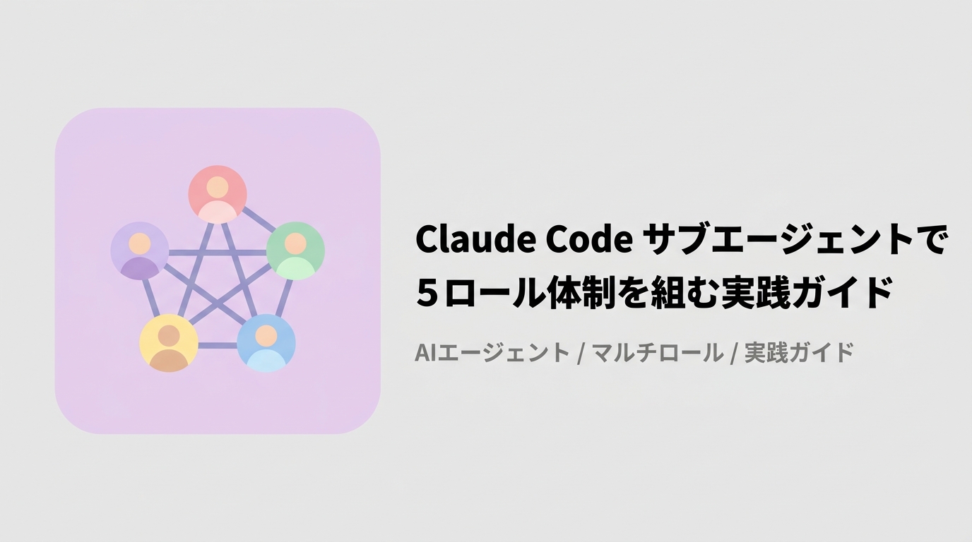 Claude Code サブエージェントで5ロール体制を組む実践ガイド